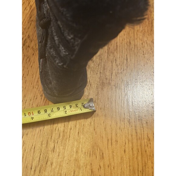 Muk Luks Boots Camila Women Size 9 Black Faux Fur Lined Knit Booties - Picture 9 of 11